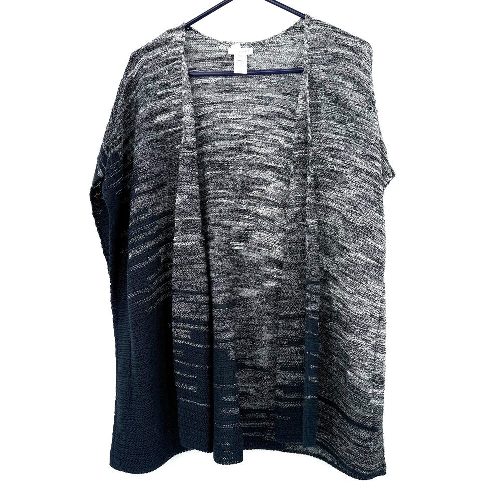 pureJill by J. Jill Size XS / S Open Front Cardigan Sweater Gray‎ Black Ombre